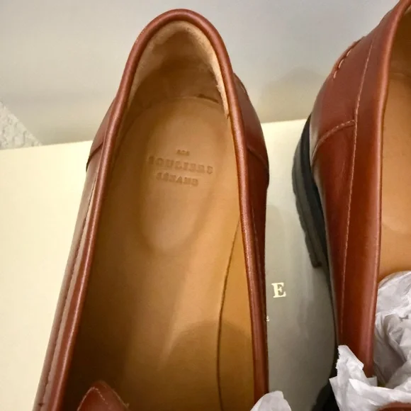 Sezane Amy Loafers Smooth Natural Leather - Size 11 NEW - Picture 5 of 6